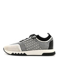 Knit Goatskin Mens Addict Sneakers 41 Black White