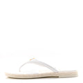 Lambskin Quilted Thong Espadrille Sandals 36 White