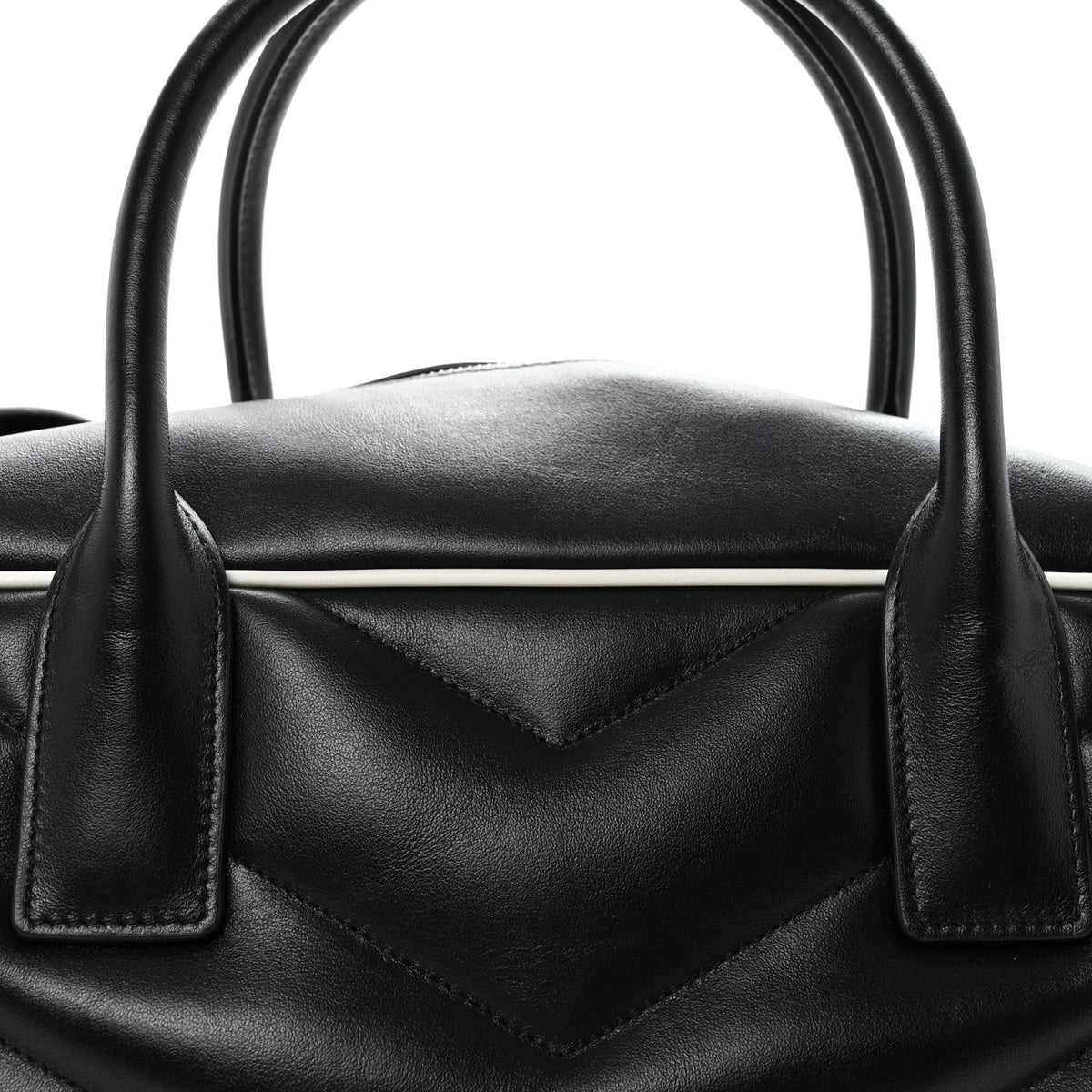 Calfskin Medium Miles Logo Bowler Duffel Bag Black