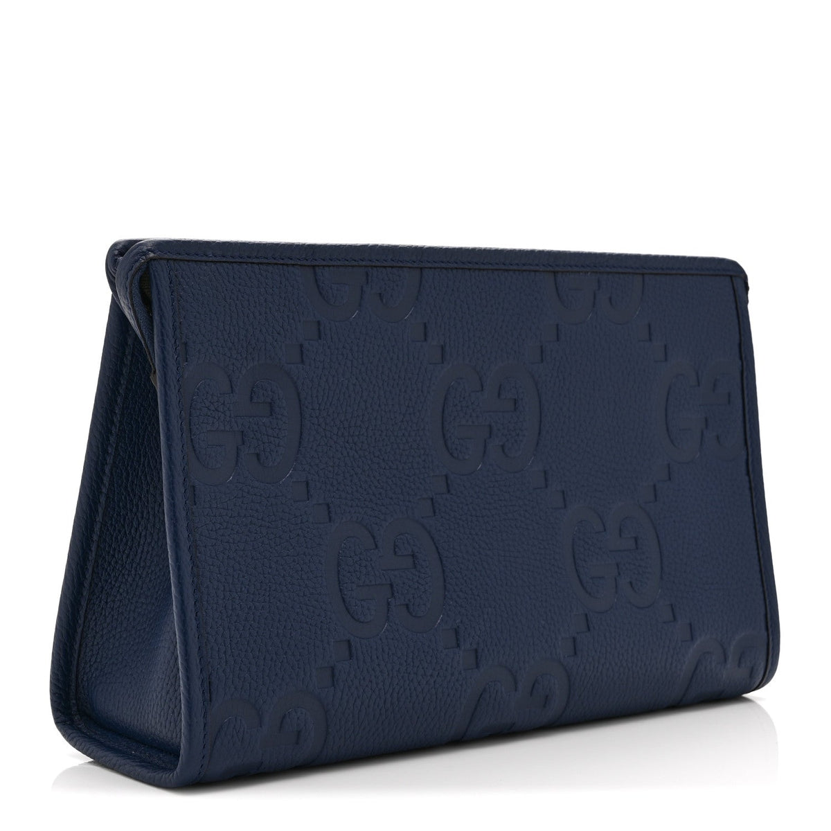 Piuma Calfskin Jumbo GG Embossed Pouch  Royale