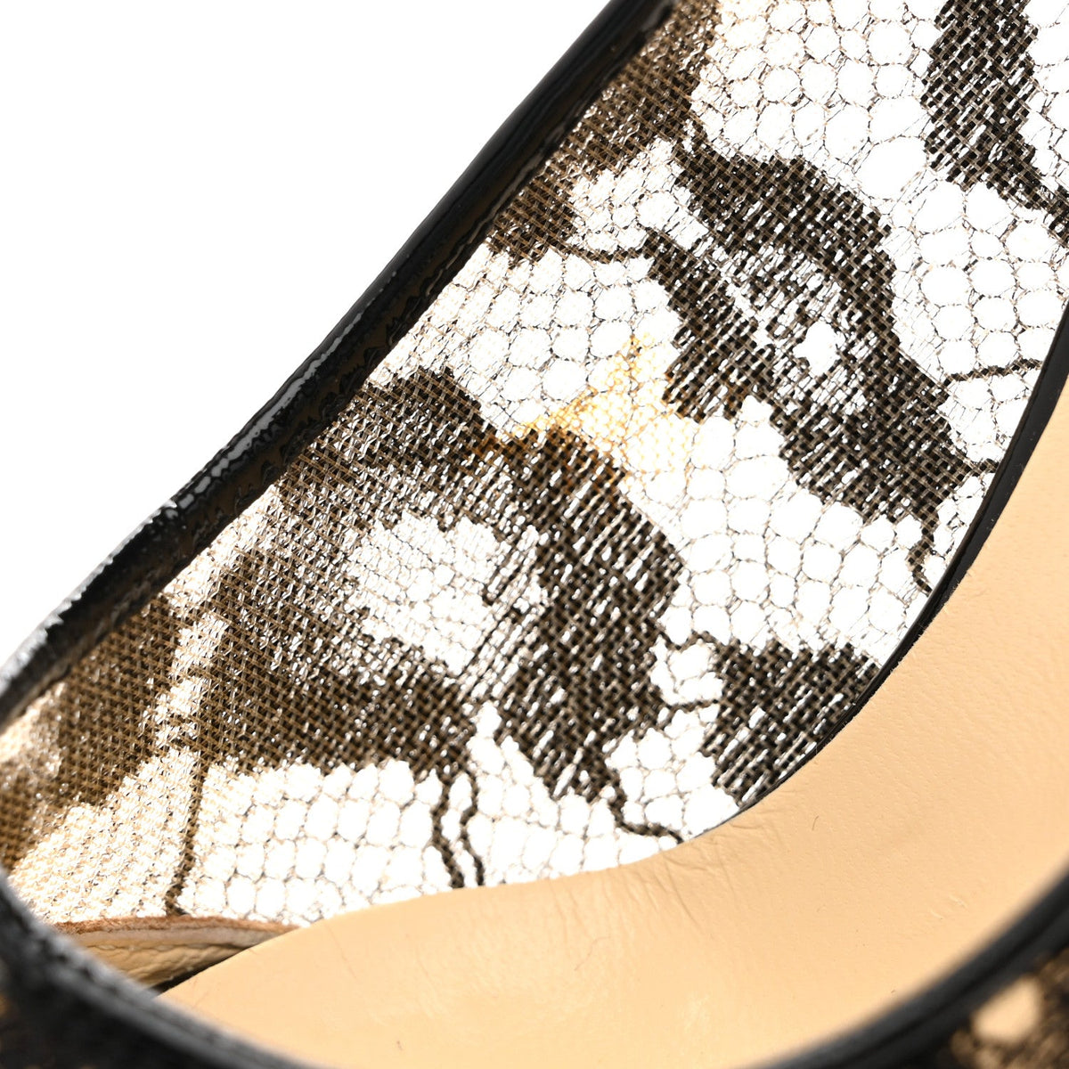 Lace Patent Pumps 36.5 Black
