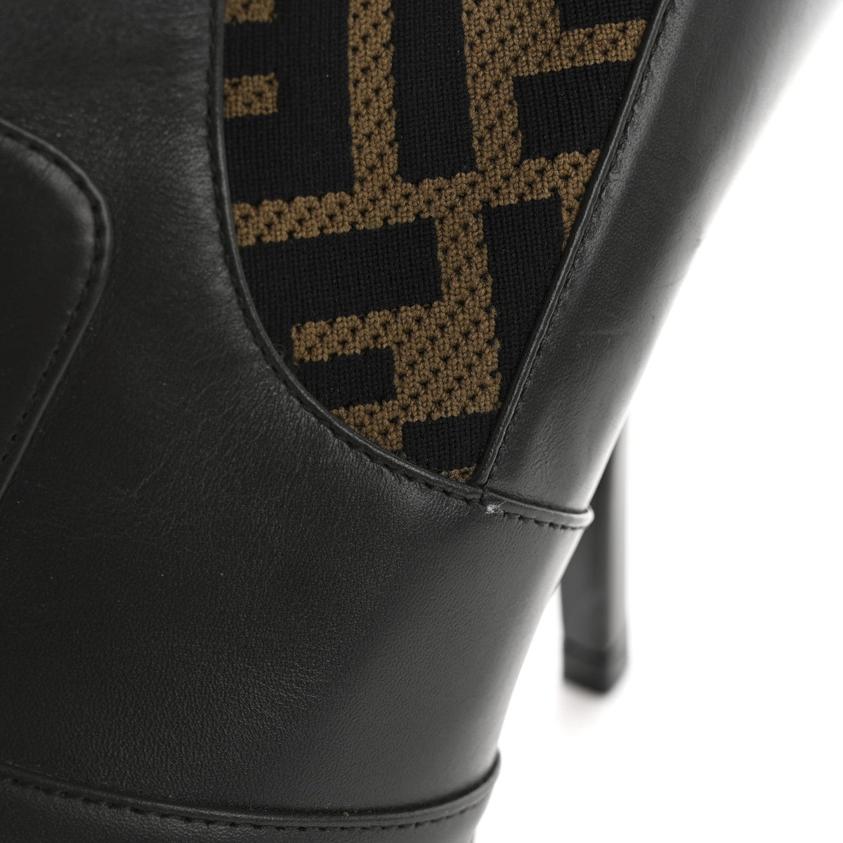 Nappa Microfiber Fabric FF Rockoko 105mm Sock Boots 37 Ebano Tobacco Black