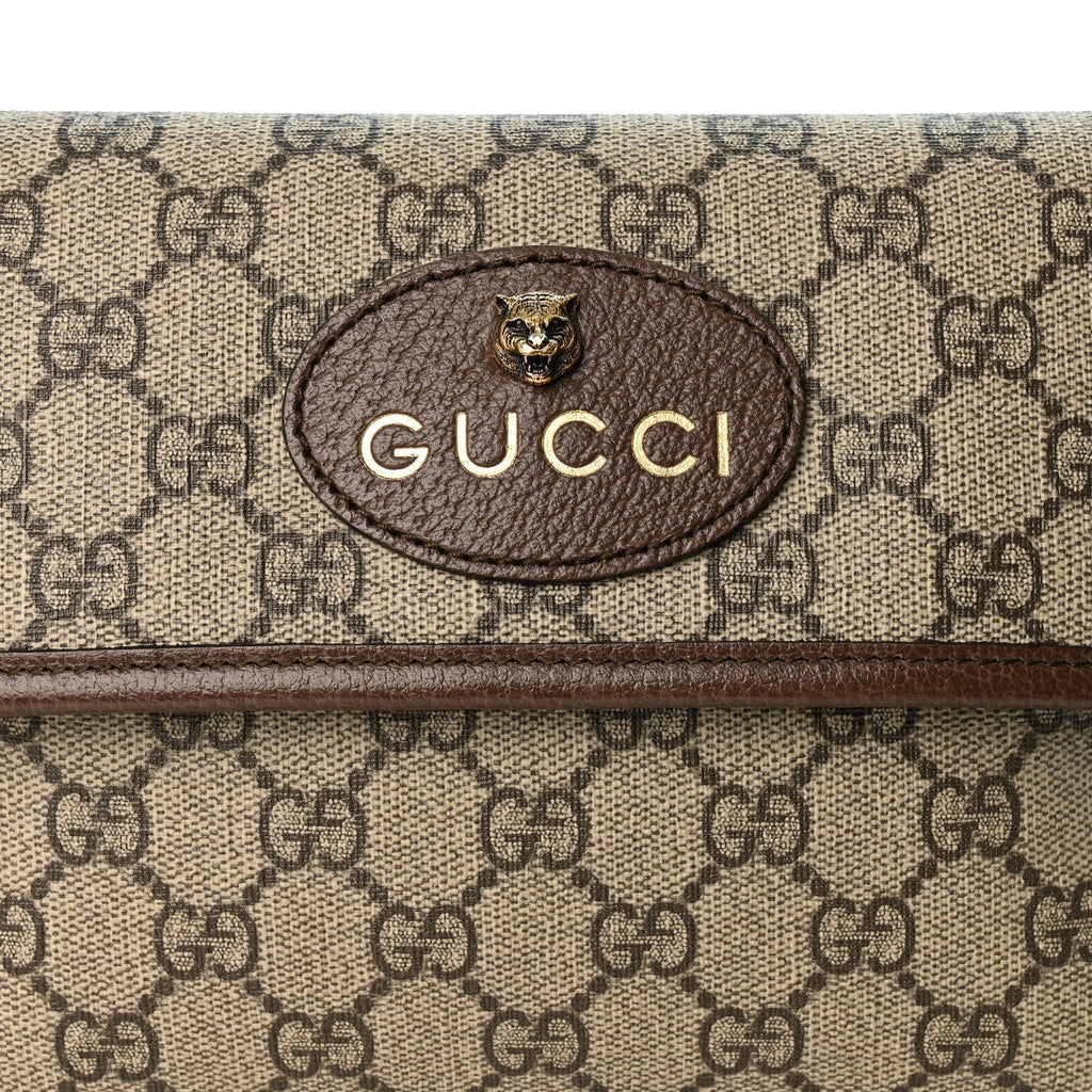 GG Supreme Monogram Neo Vintage Web Belt Bag Brown