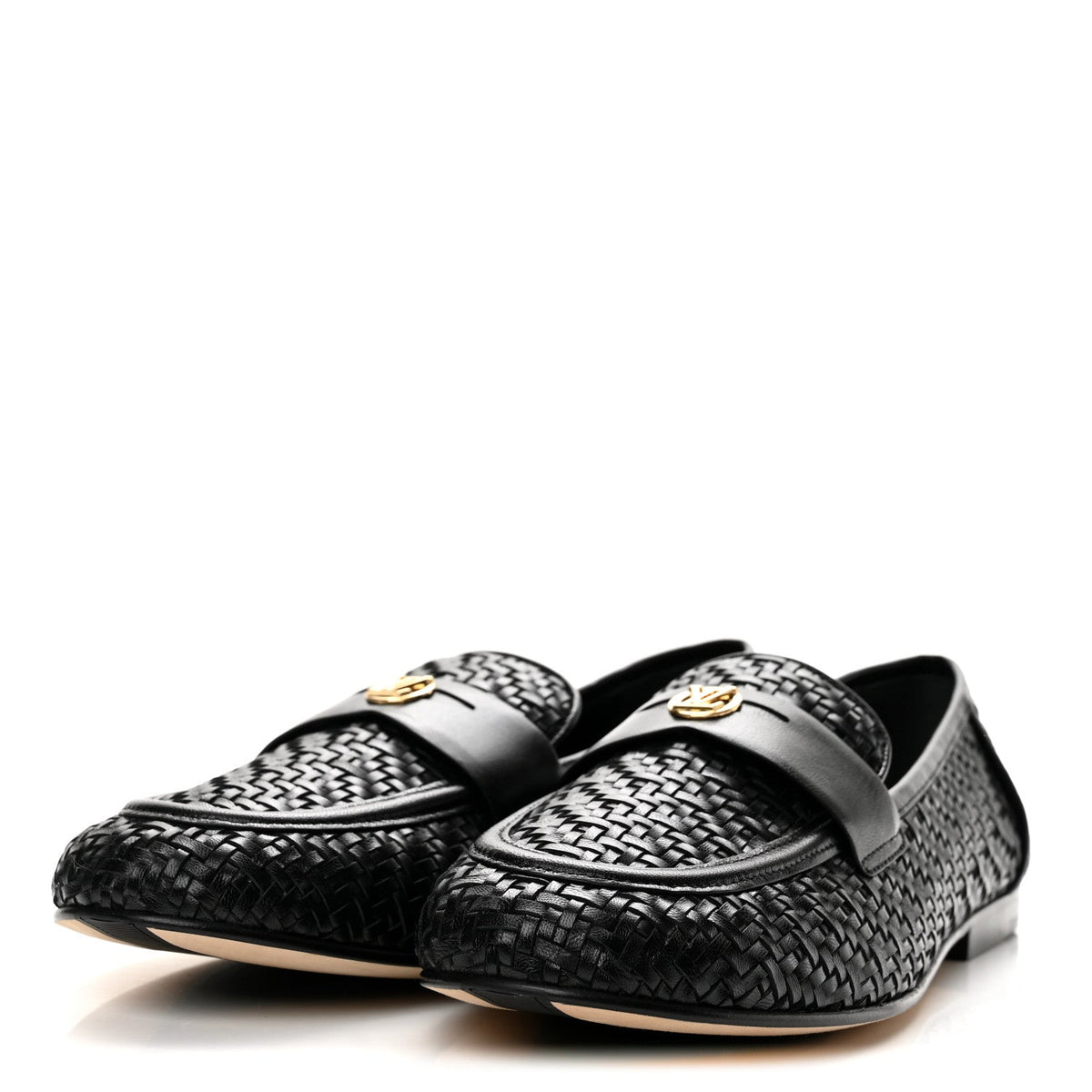 Goatskin Braided Soho Flat Loafer 41 Black