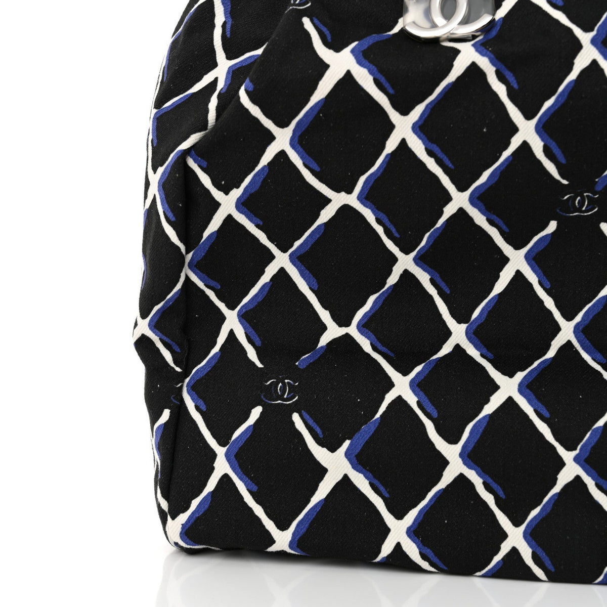 Canvas Printed Airline Drawstring Bag Black Blue