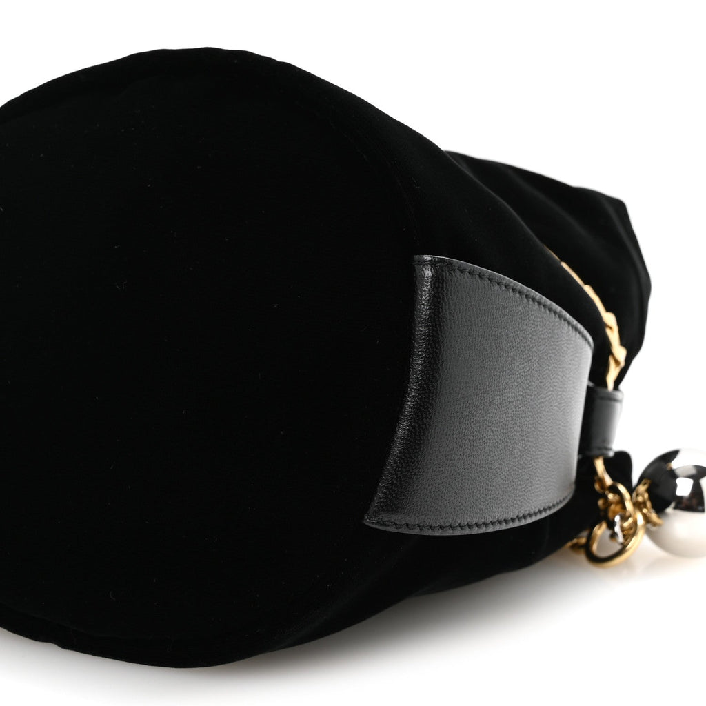 Velvet Petit Sac Mini Bucket Bag Black