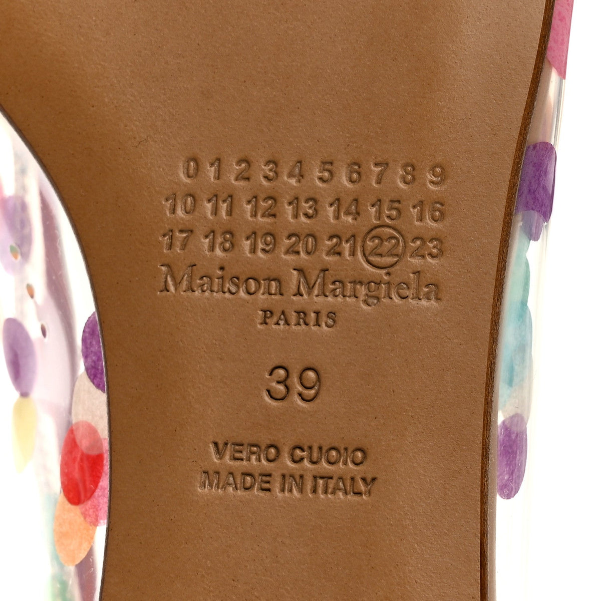 PVC Confetti Printed Tabi New Ballerina Flats 39 Multicolor