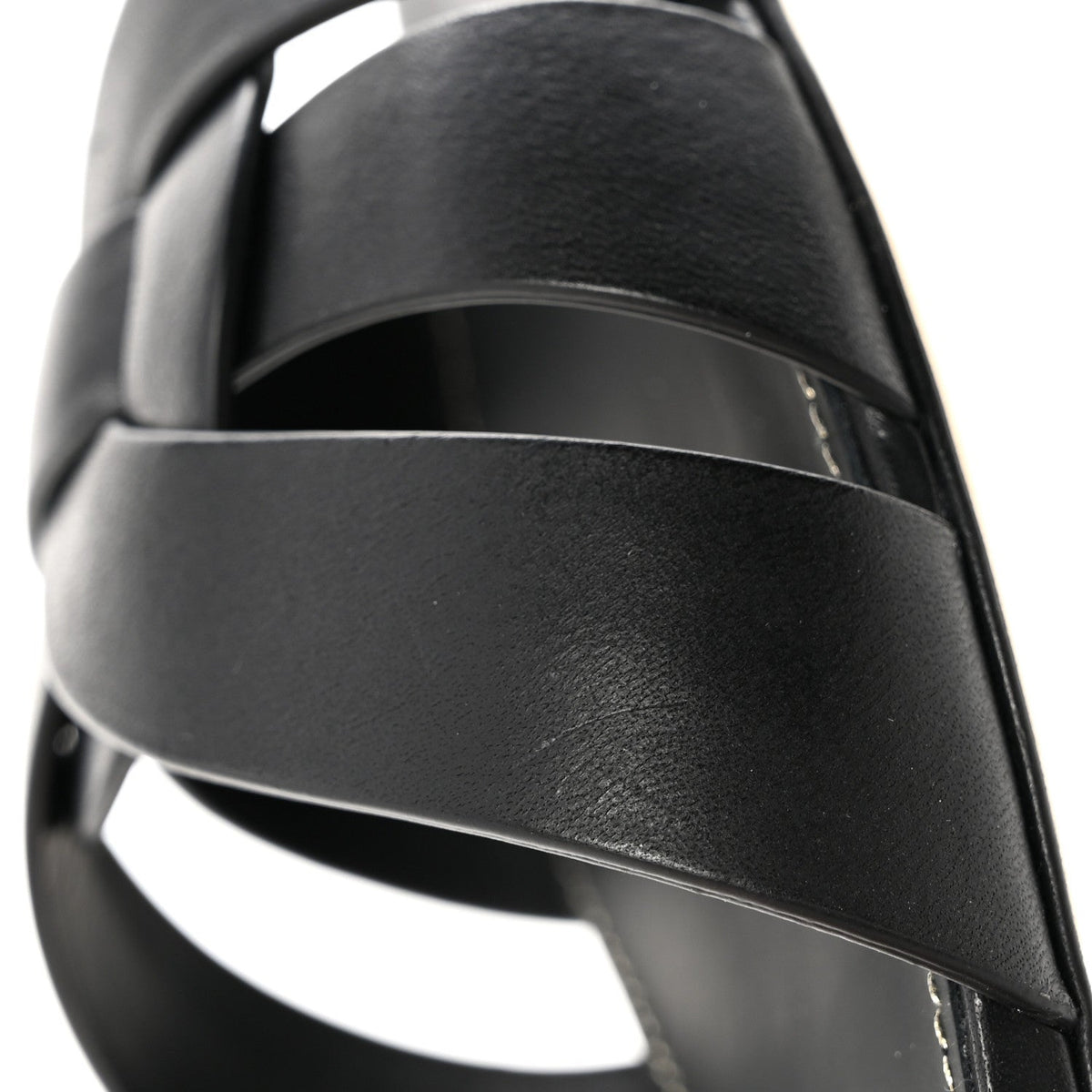 Calfskin Tribute 05 Slide Sandals 36.5 Black