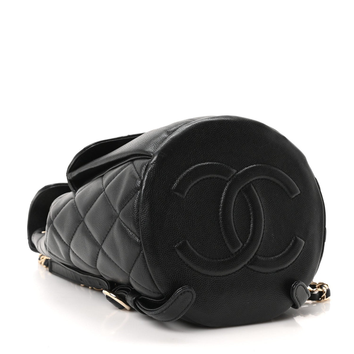Caviar Quilted Pockets Backpack Black