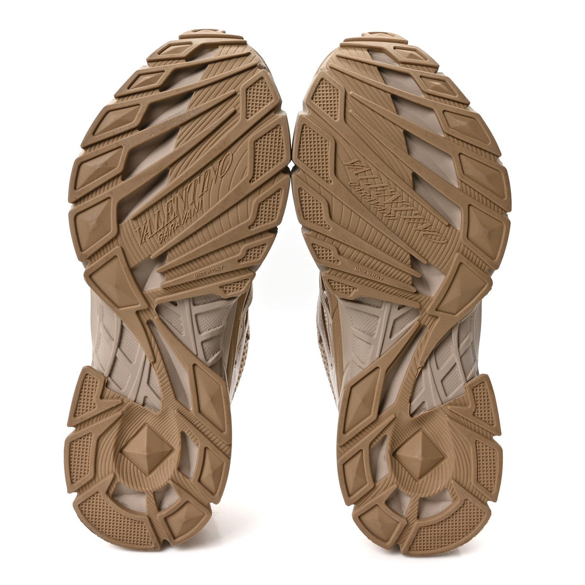 Mesh Calfskin Rockstud Womens Platform Sneakers 41 Poudre