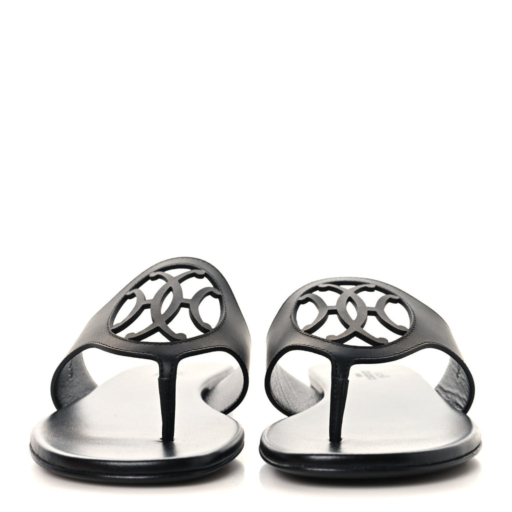 Calfskin Womens Mage Sandals 38 Black