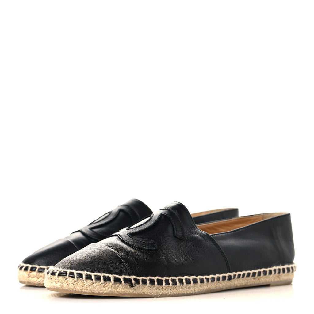 Lambskin CC Espadrilles  38 Black