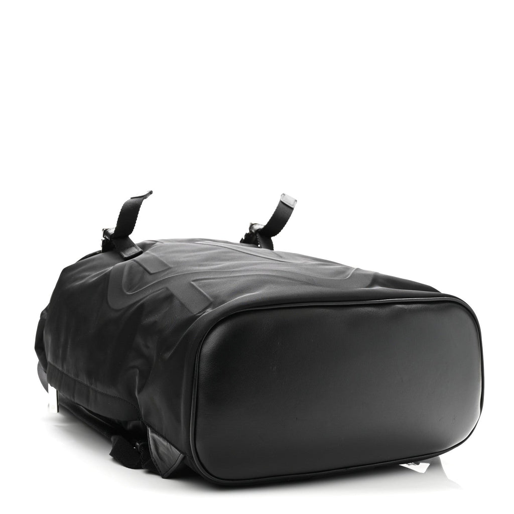Nylon Calfskin Signature Backpack Black