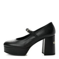 Lambskin Mary Jane Platform Pumps 37 Black