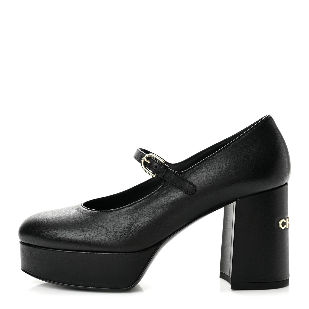 Lambskin Mary Jane Platform Pumps 37 Black