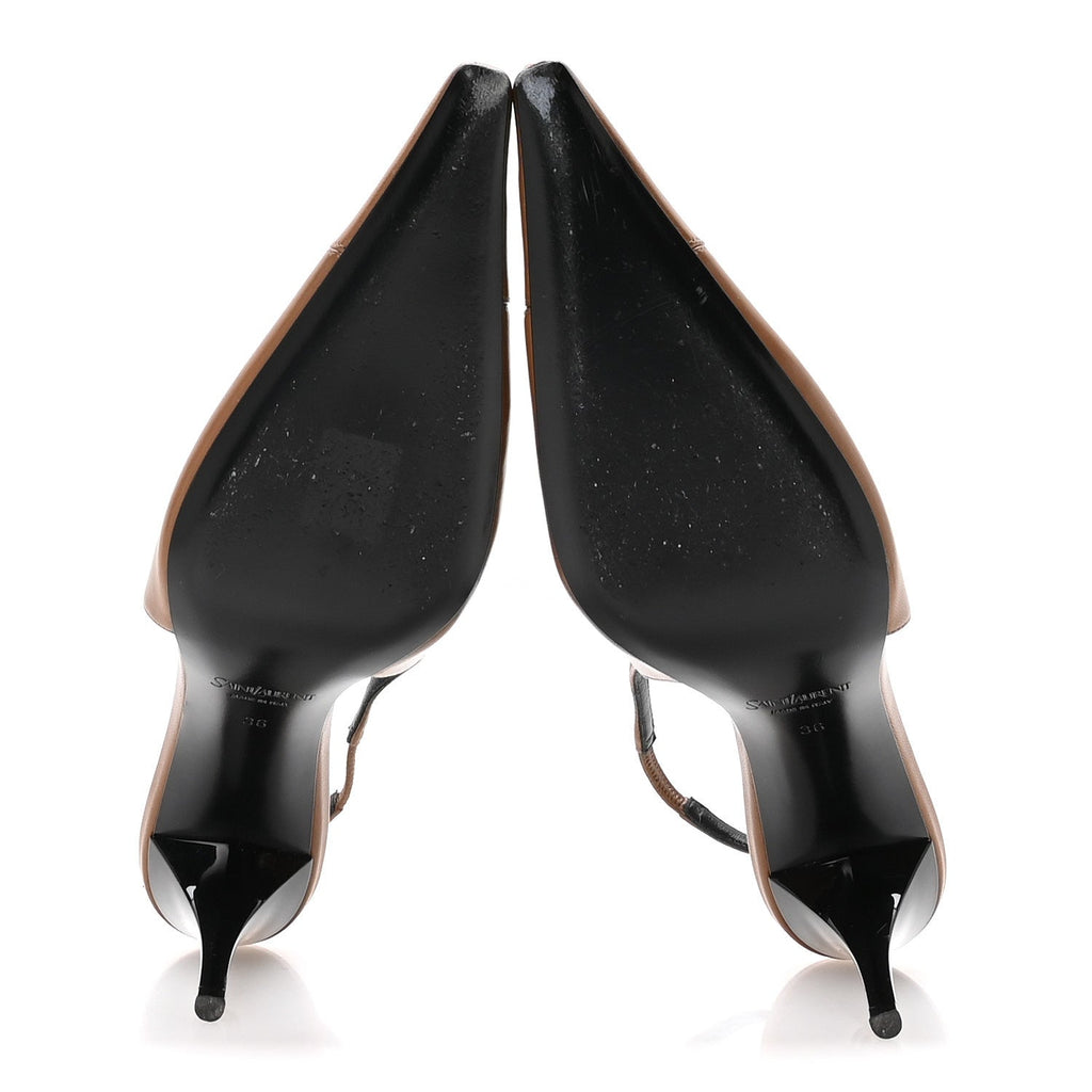 Nappa Babylone Breteuil Slingback Pumps 36 Macadamia