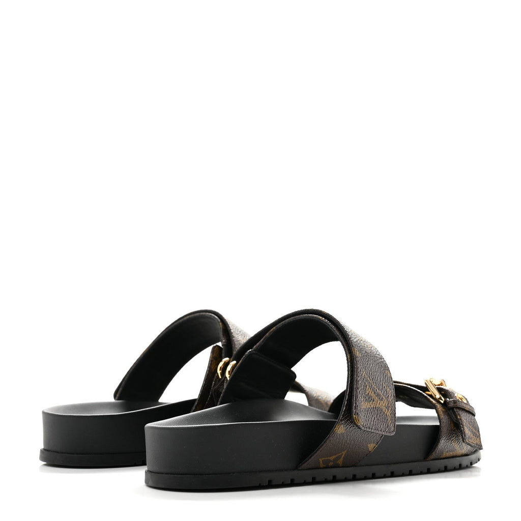 Monogram Bom Dia Mule Sandals 38.5 Black