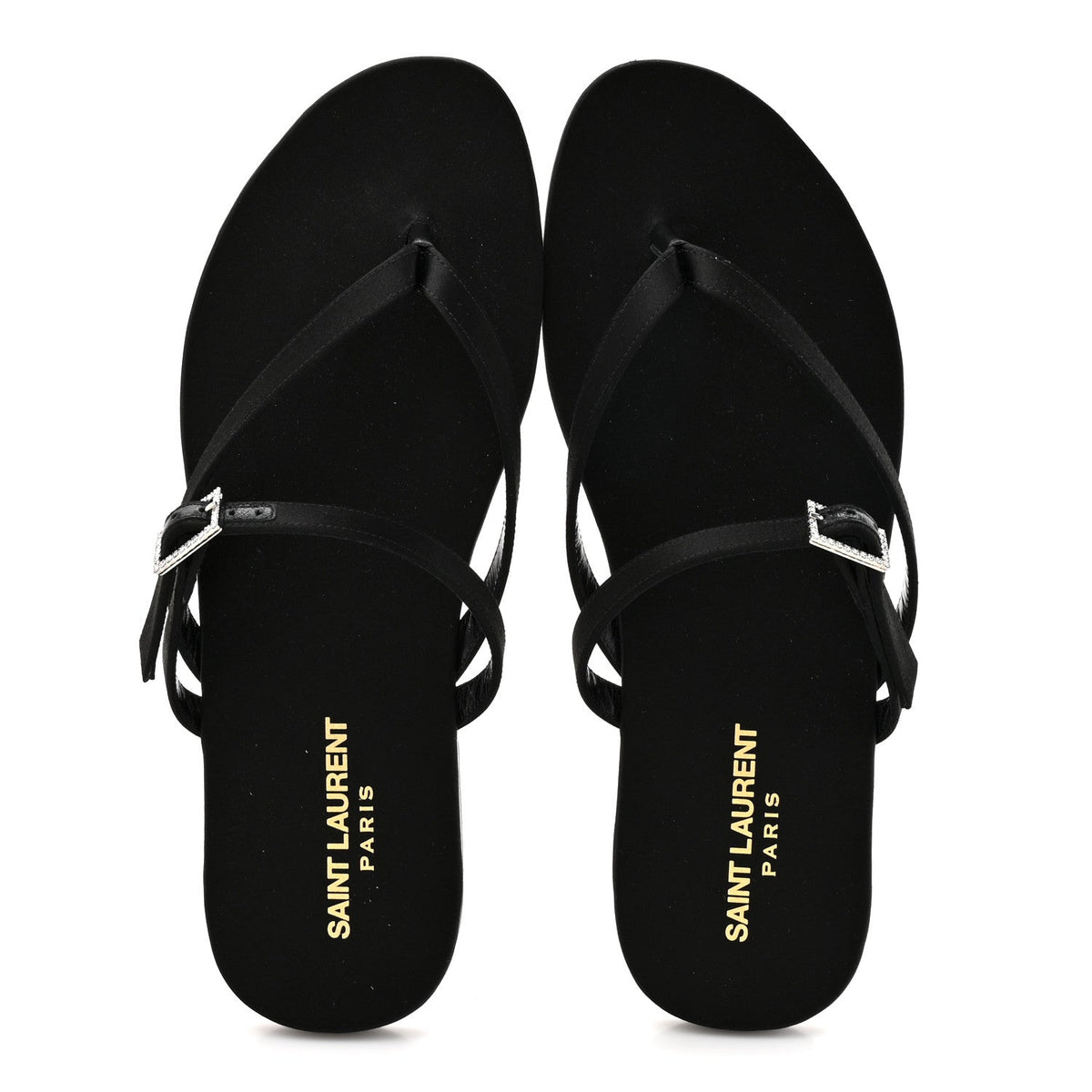 Crepe Satin Laszlo Sandals 39.5 Black
