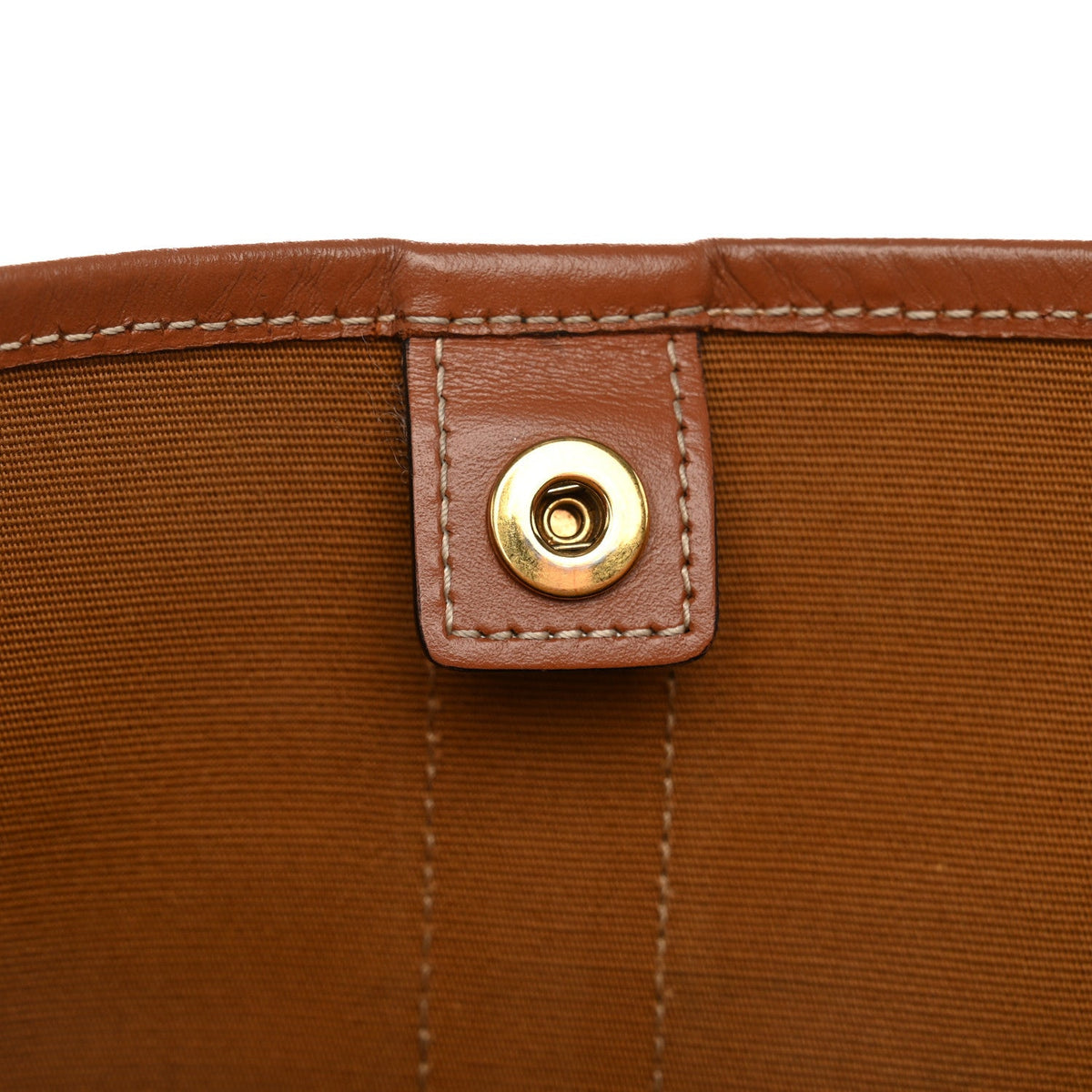 Triomphe Canvas Calfskin Medium Bucket Bag Tan