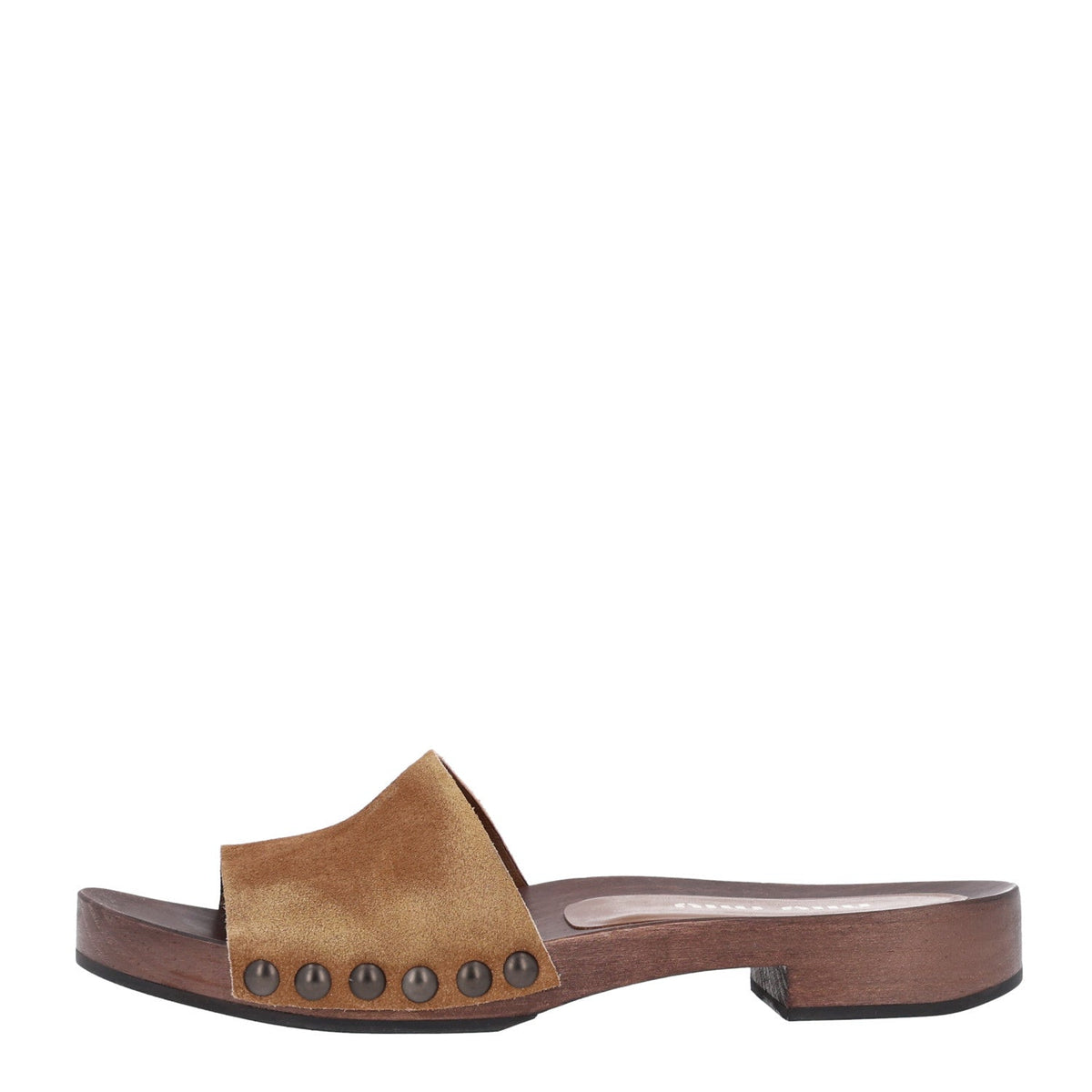 Suede Logo Slide Clogs 36 Cannella