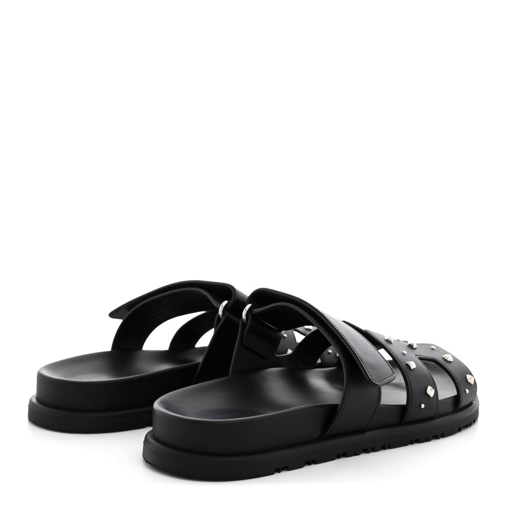 Calfskin Medor Studded Womens Chypre Sandals 37.5 Black