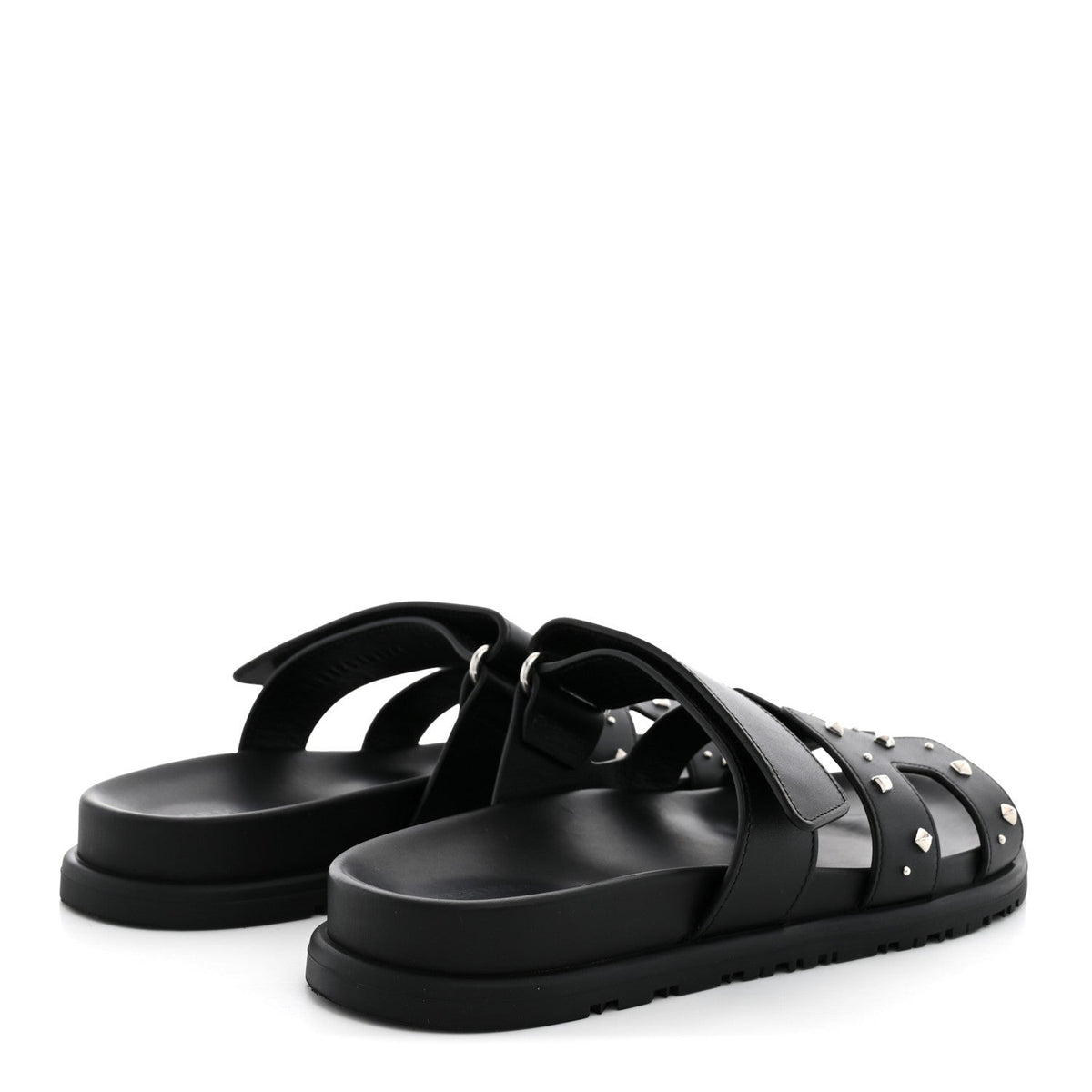 Calfskin Medor Studded Womens Chypre Sandals 37.5 Black