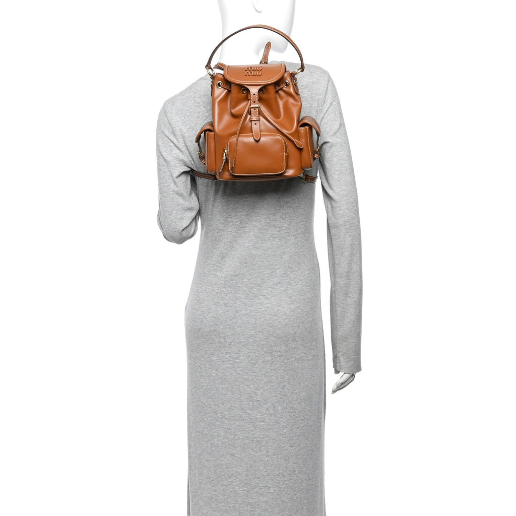 Soft Calfskin Medium Backpack Cognac