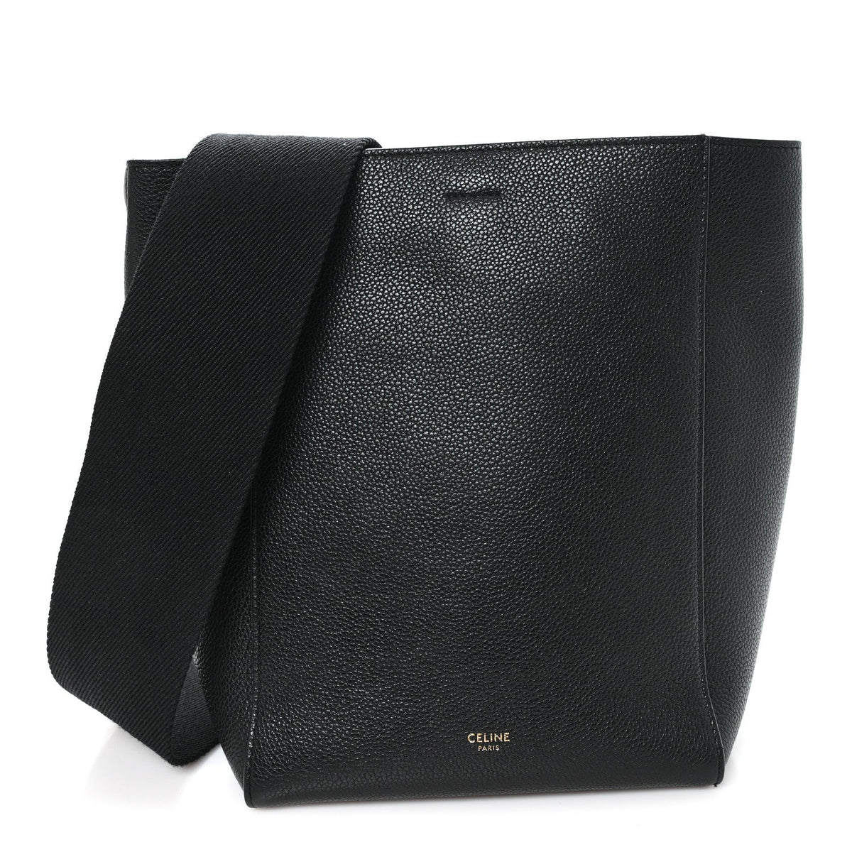 Soft Grained Calfskin Small Sangle Bucket Bag Black