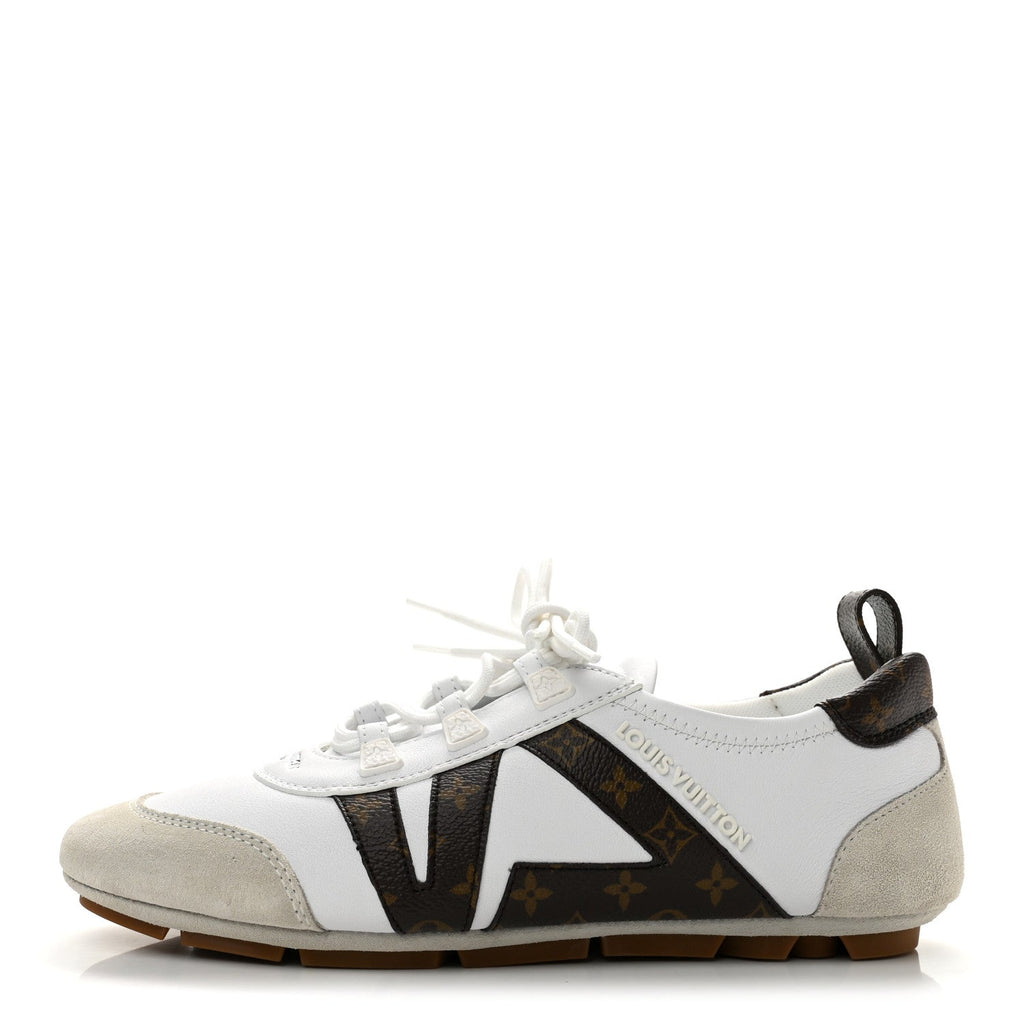 Monogram Calfskin Womens LV Sneakerina 37 White