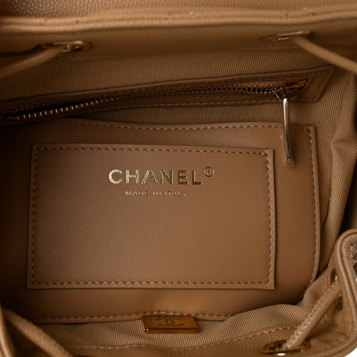 Caviar Quilted Mini Urban Spirit Backpack Beige