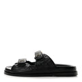 Grained Calfskin Velcro Dad Sandals 40 Black