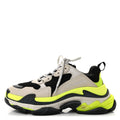 Fabric Mesh Womens Triple S Sneakers 38 Grey Black Jaune Fluo