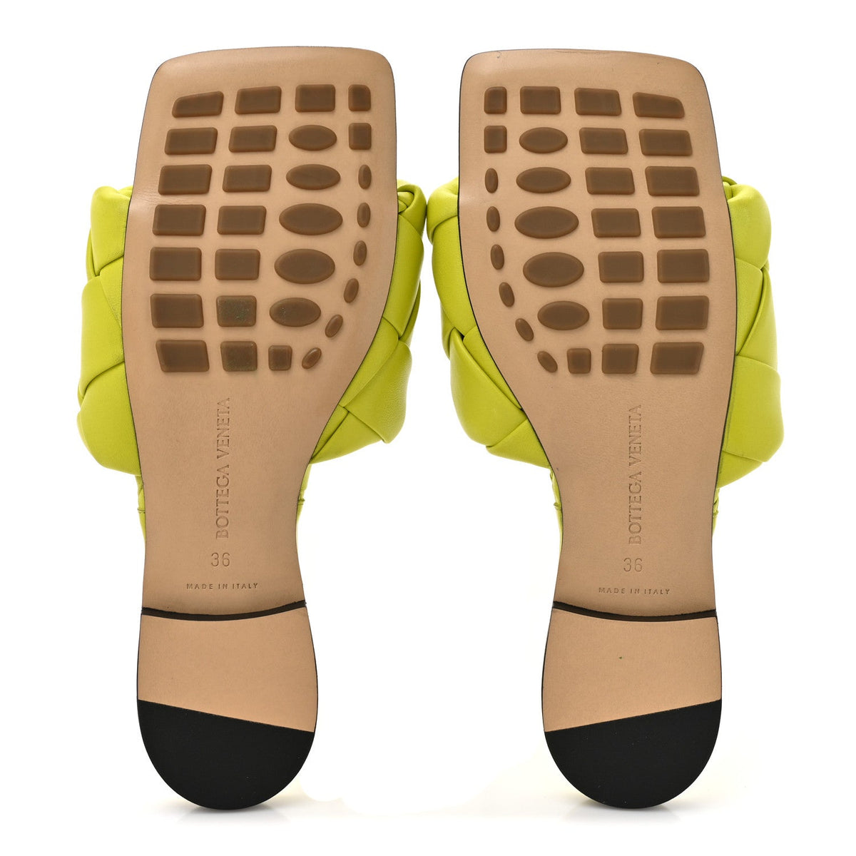 Nappa Maxi Intrecciato Lido Flat Sandals 36 Kiwi
