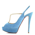 Veau Velours Spritney 100 Peep Toe Pump 41 Blue