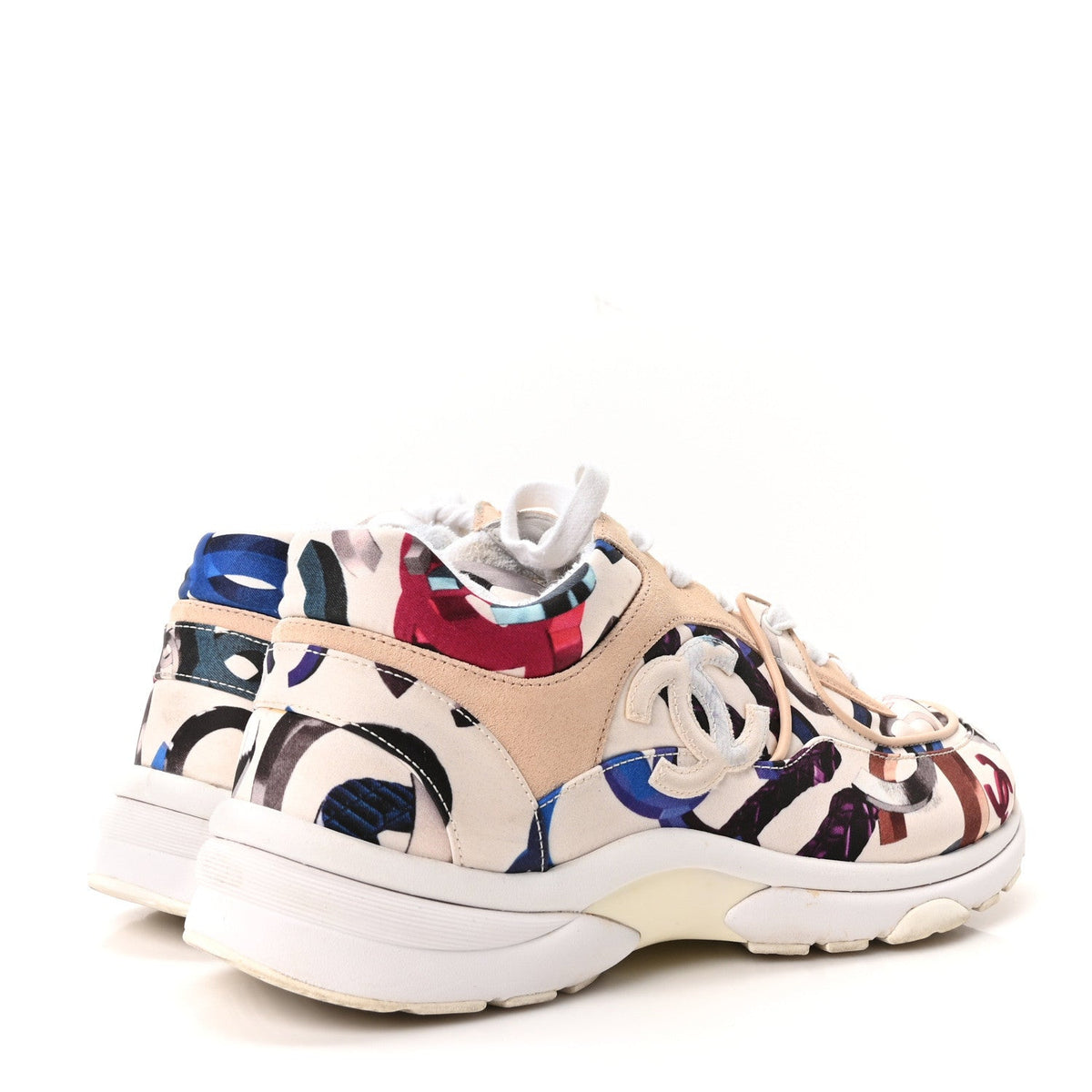 Satin Suede CC Graffiti Print Sneakers 41 Multicolor