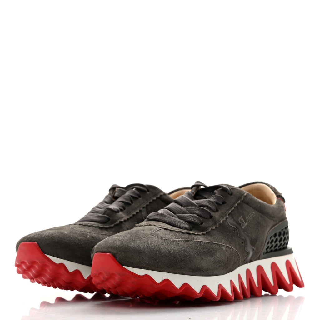 Suede Calfskin Mens Loubishark Sneakers 42.5 Ombre