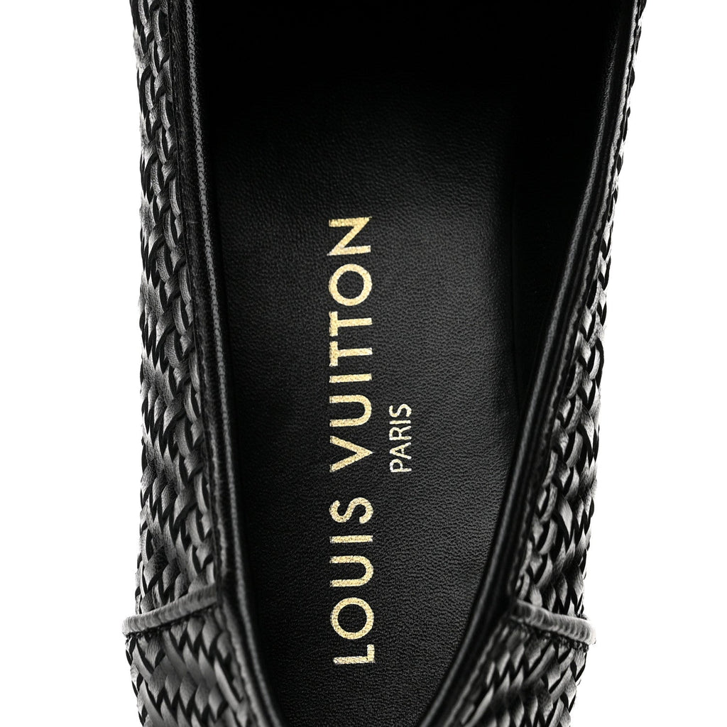 Goatskin Braided Soho Flat Loafer 41 Black