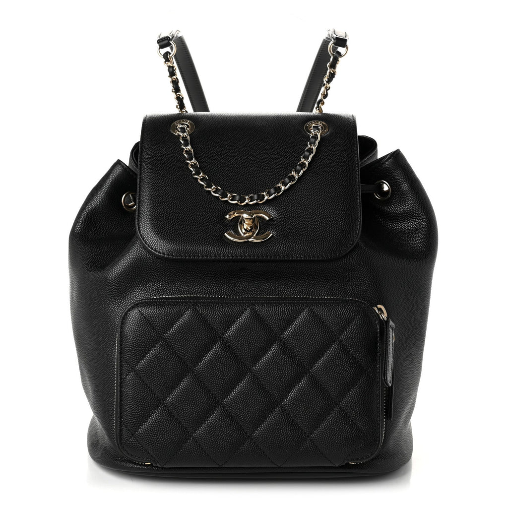 Caviar Quilted Business Affinity Backpack Black