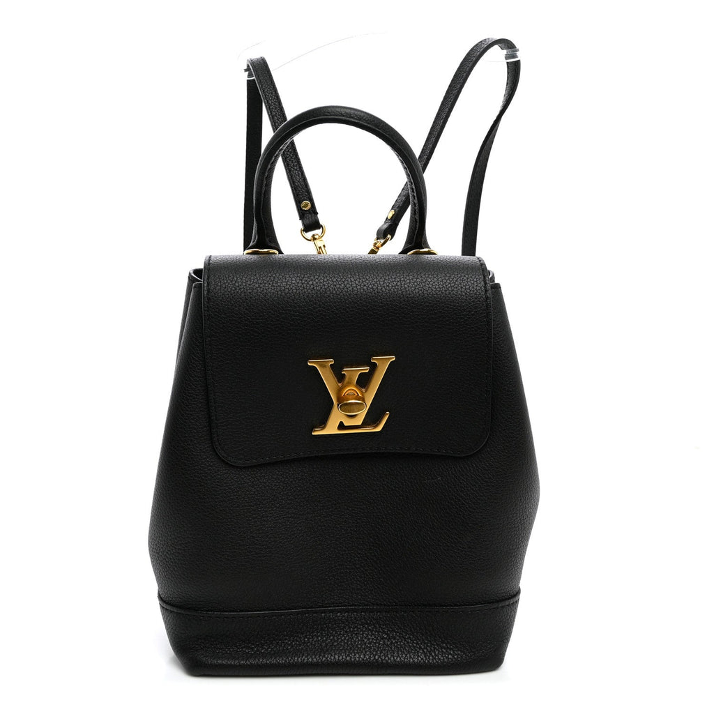 Calfskin Lockme Mini Backpack Black