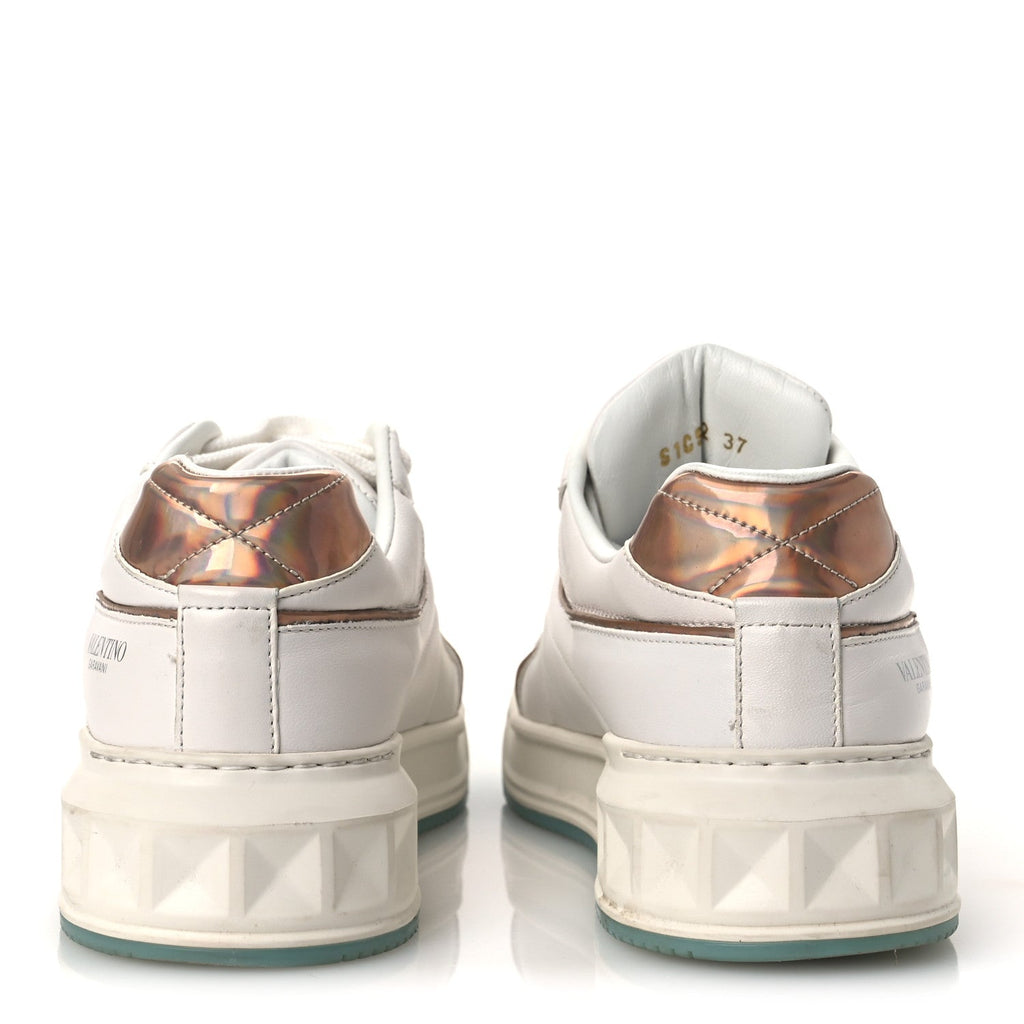 Nappa Metallic One Stud Low Top Sneakers 37 White