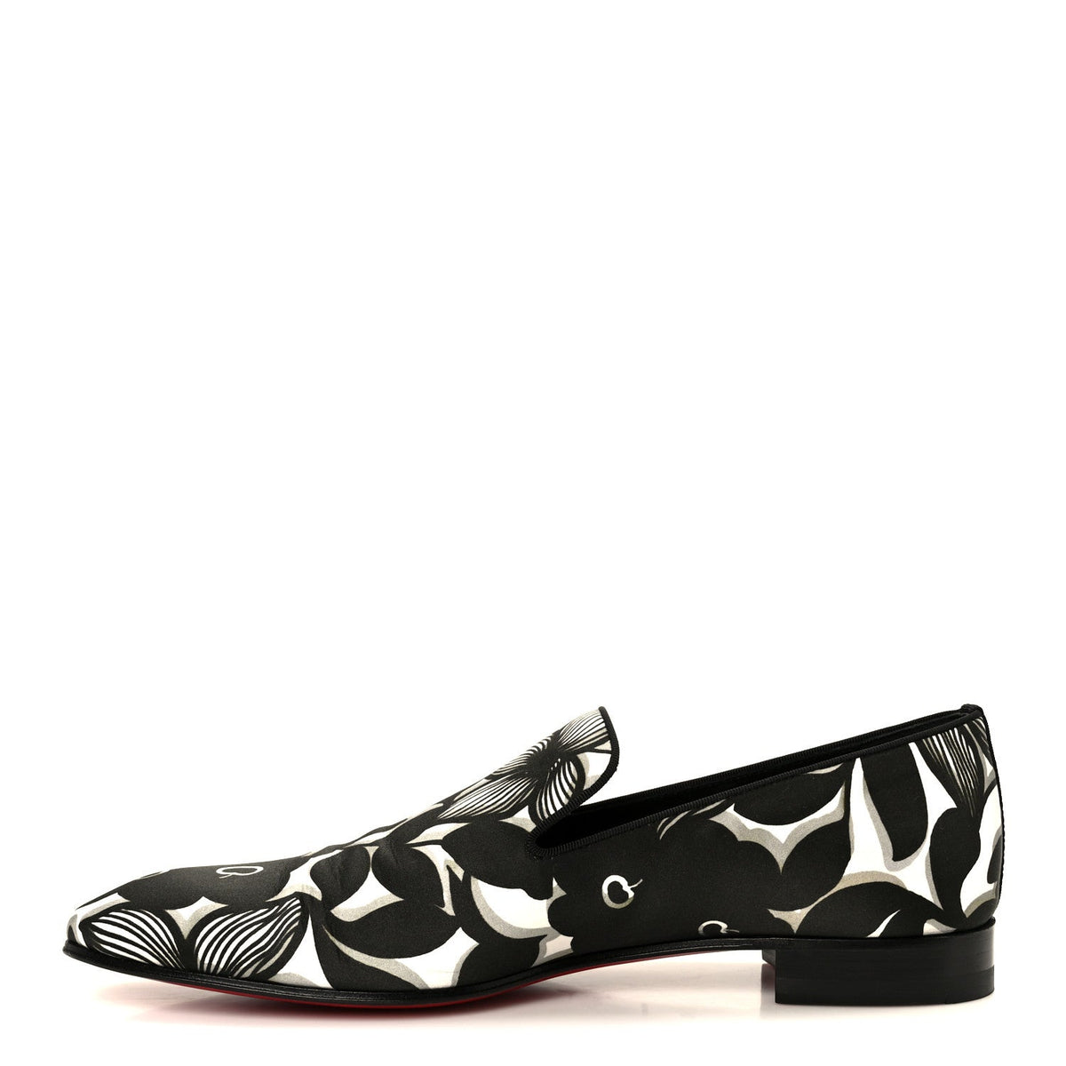 Satin Petunia Mens Dandelion Flat Loafers 42 Black White