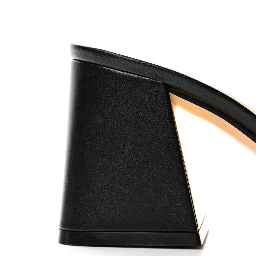 Nappa Horsebit 75mm Slide Sandals 36 Black