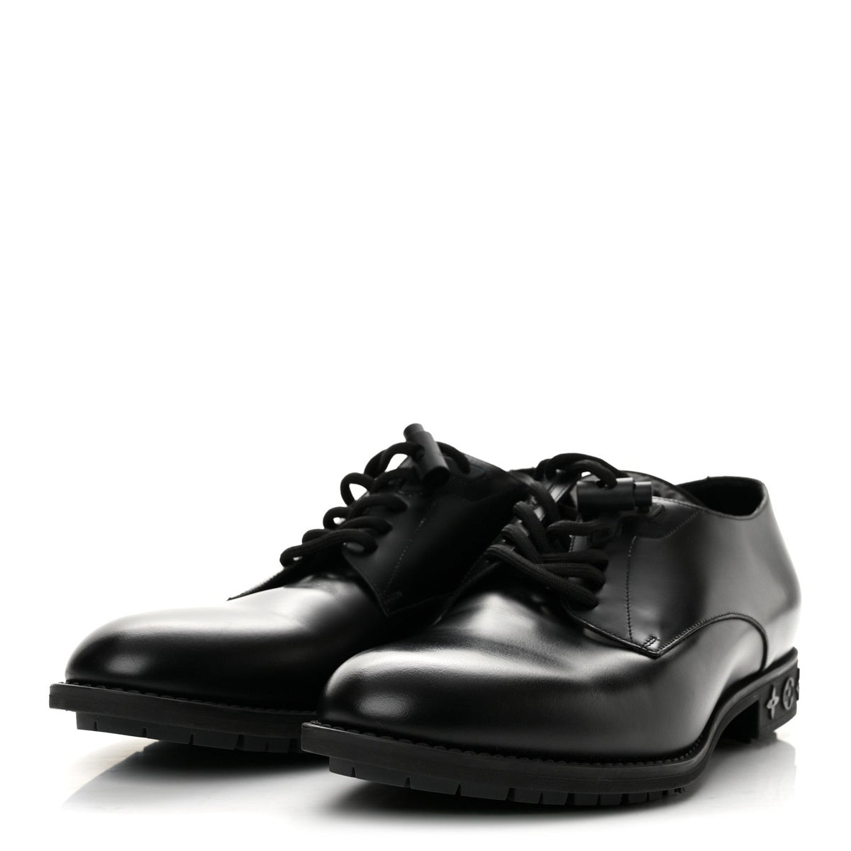 Calfskin Mens Formal Derby Shoes 6 Black
