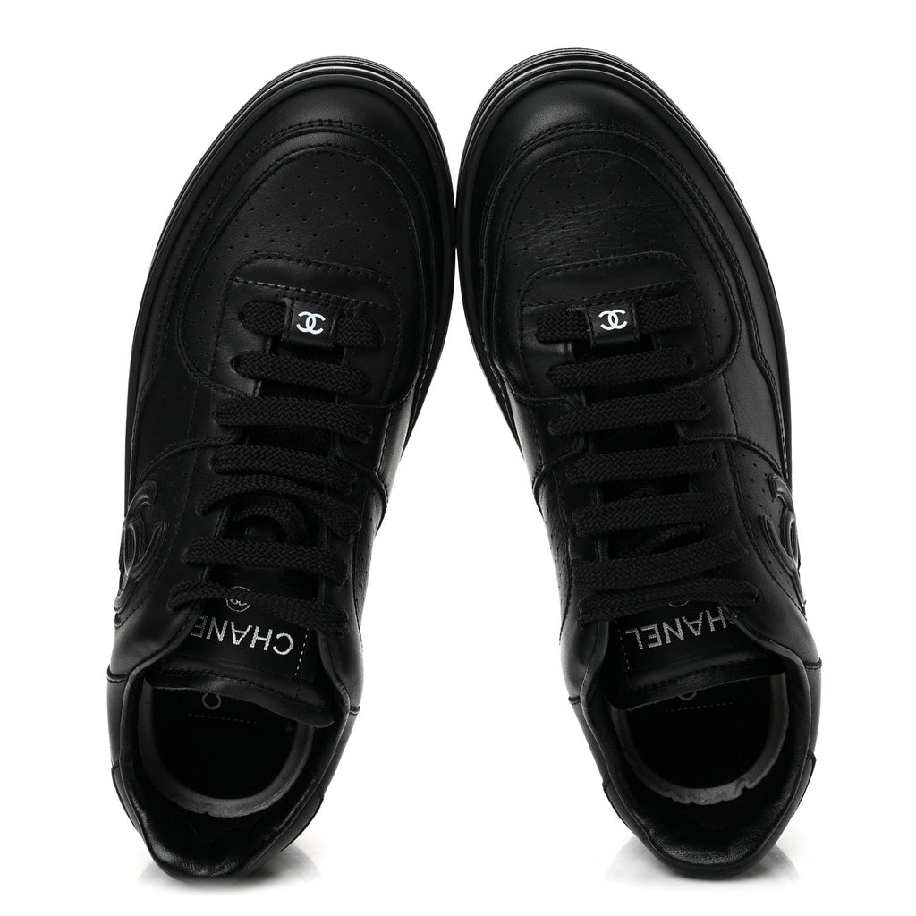 Calfskin CC Womens Sneakers 36.5 Black