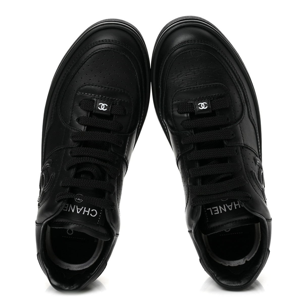 Calfskin CC Womens Sneakers 36.5 Black