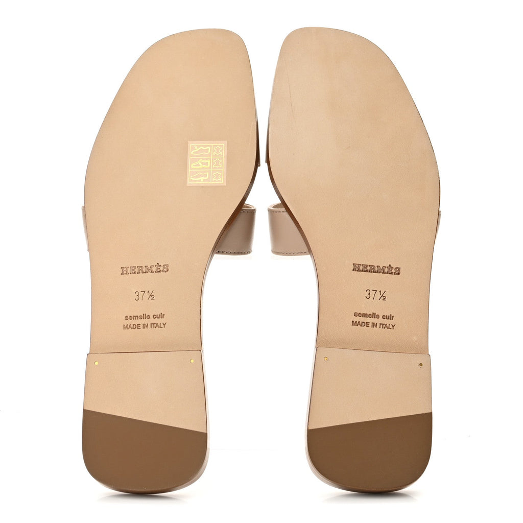 Box Calfskin Oran Sandals 37.5 Camel