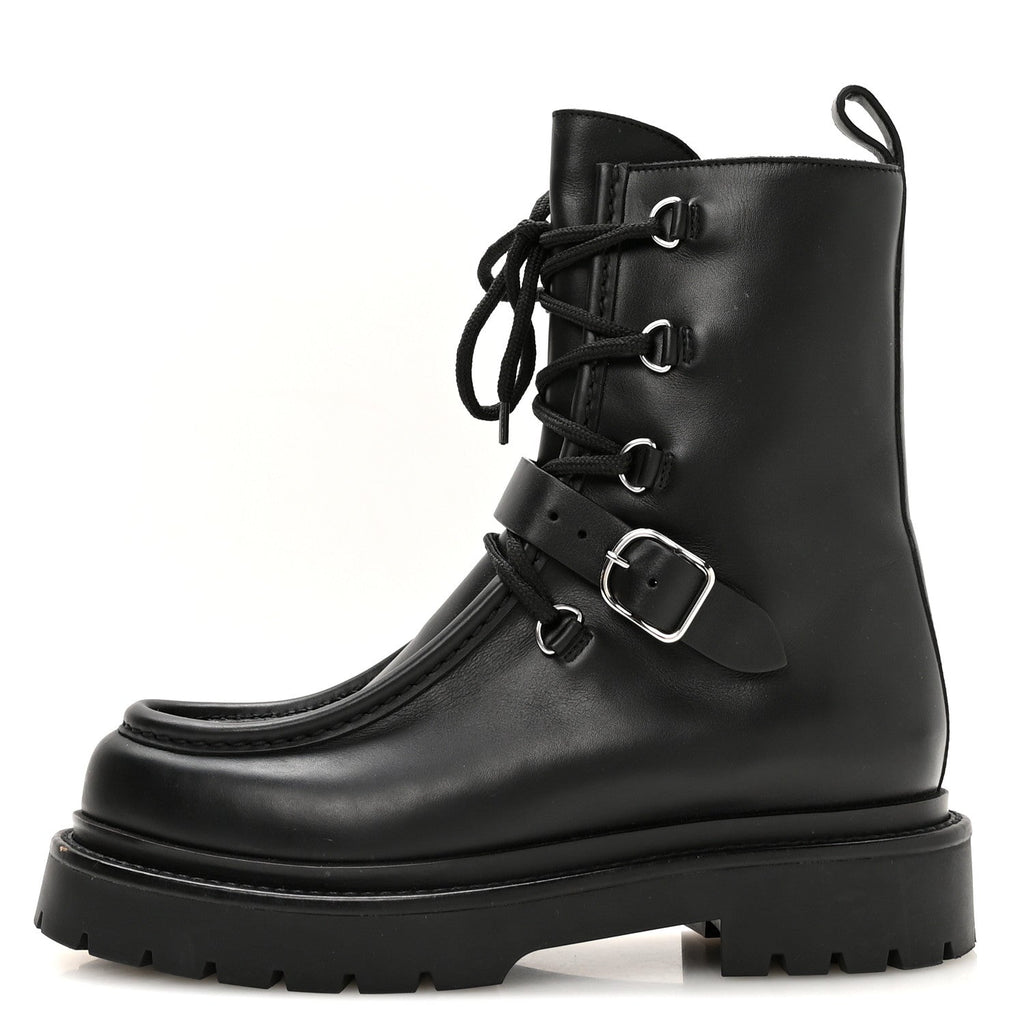 Calfskin Land Ankle Boots 38 Black