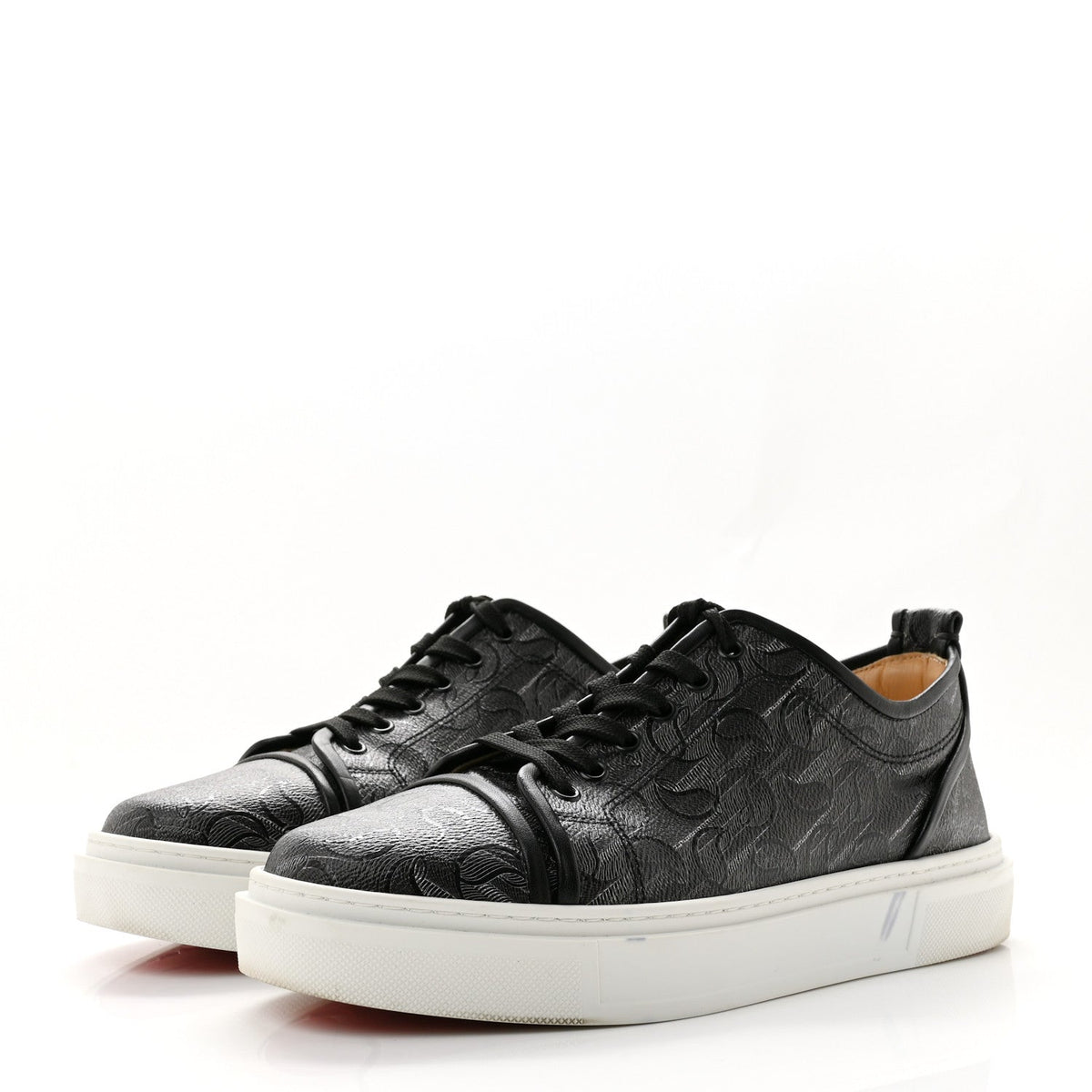 Toile Monogram Nappa Mens Adolon Junior Flat Sneakers 42 Black