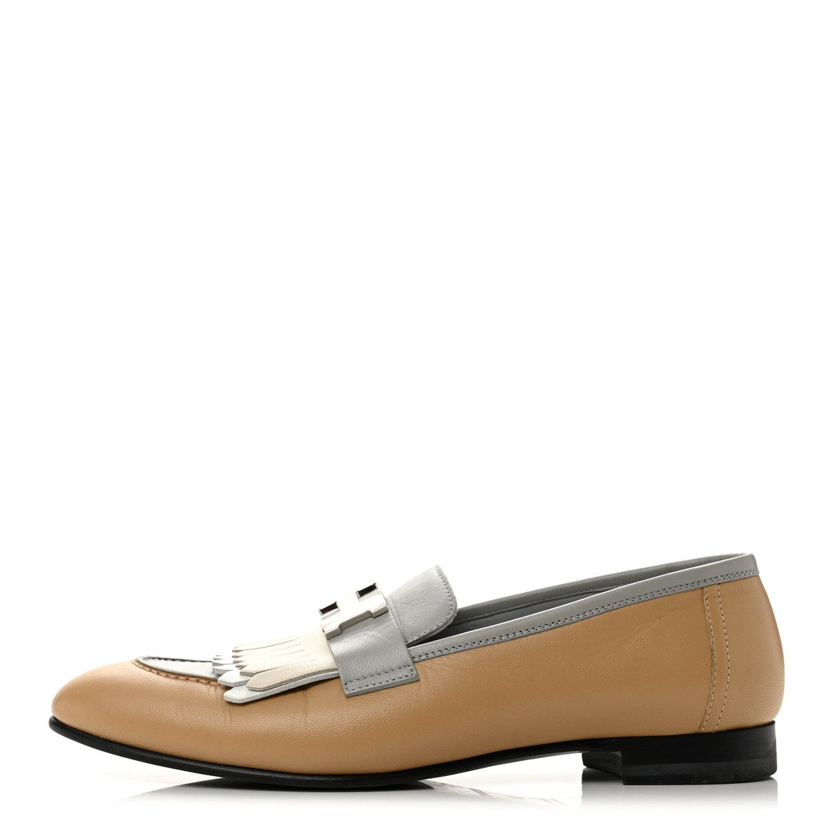 Goatskin Womens Royal Loafers 38 Beige Albinos
