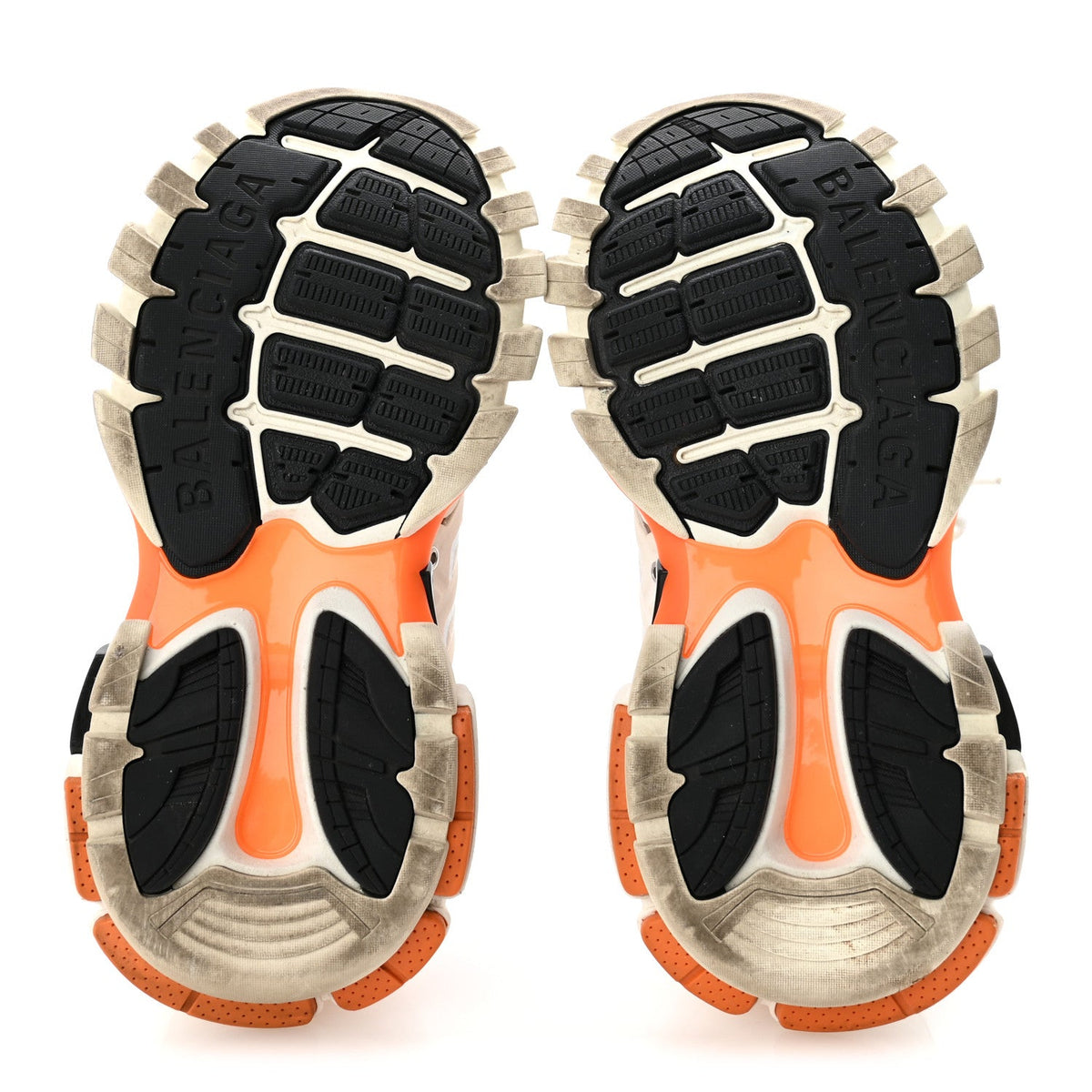 Rubber Mesh Fabric Monocolor Recycled Sole Womens Track Sneakers 35 White Orange